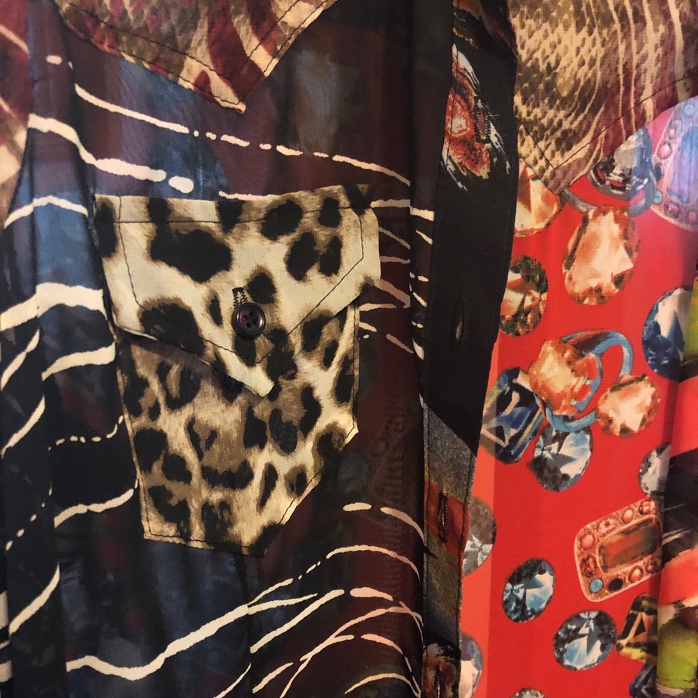 Mesmerize Multi-Colored Sheer Blouse. Size Xl. - image 4